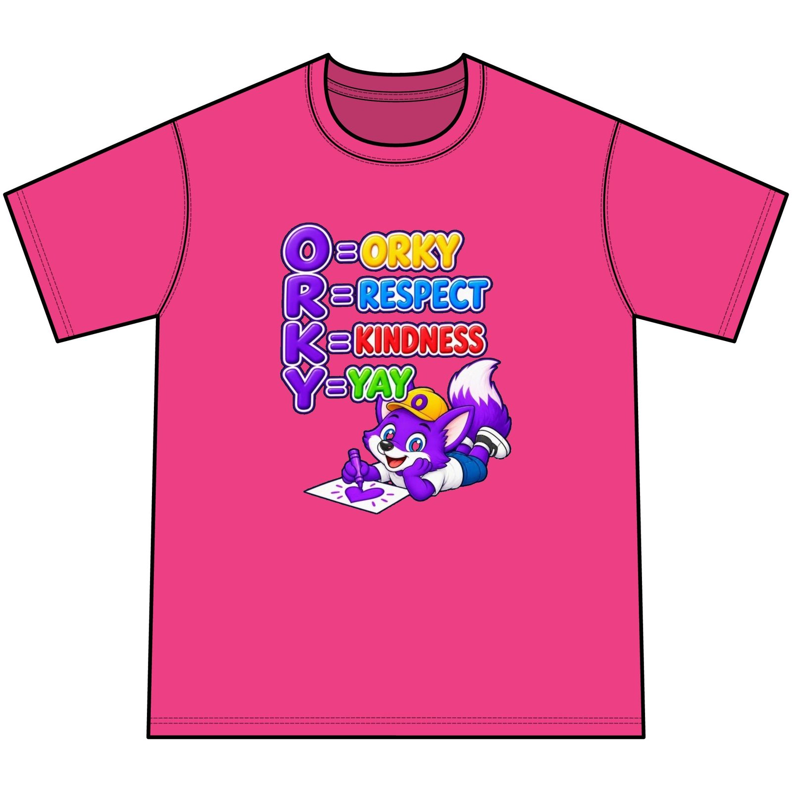 Youth Tie-Dye Tee — "ORKY: Respect • Kindness • Yay" - Image 35