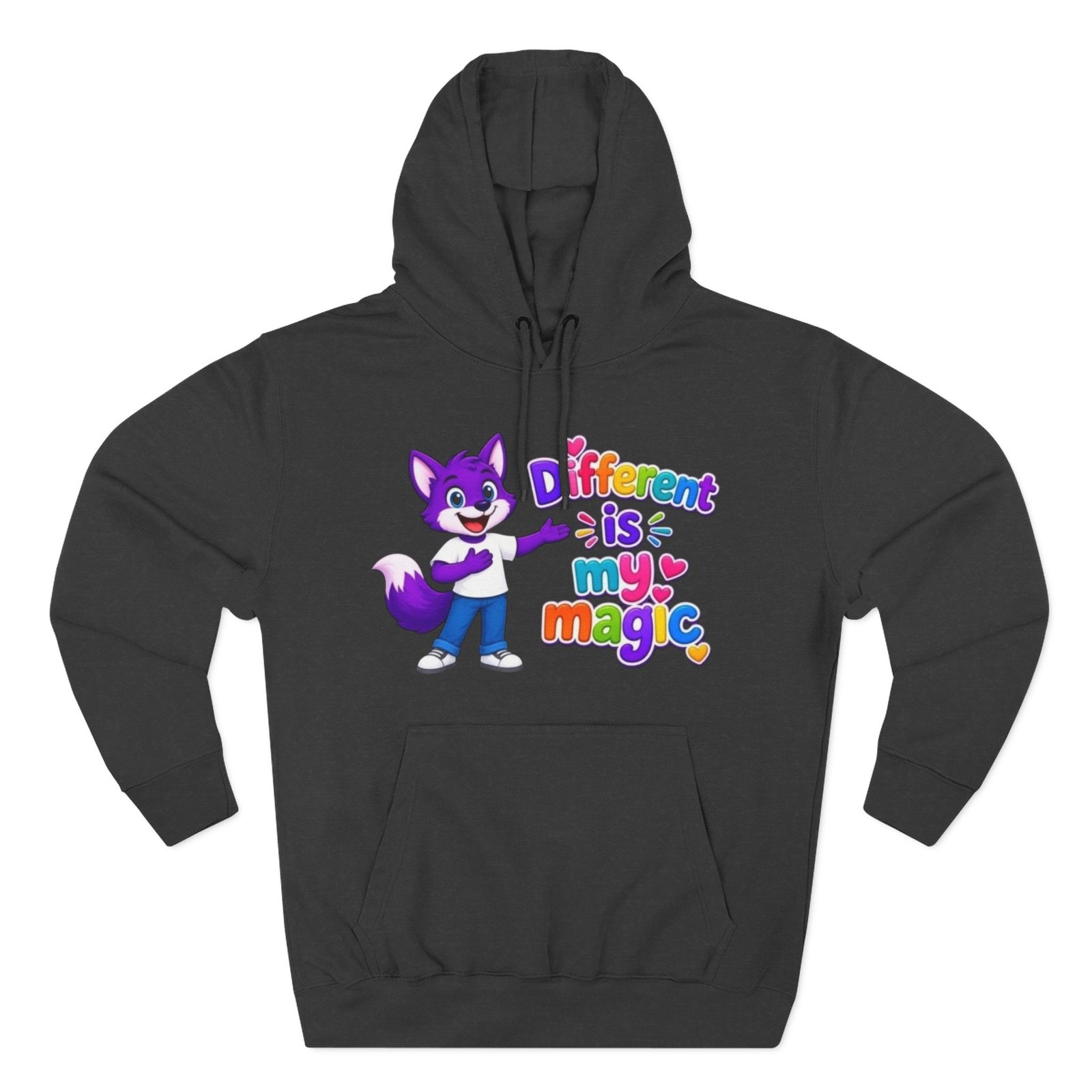 Three-Panel Fleece Hoodie __ ' Different is My Magic ' - Image 9