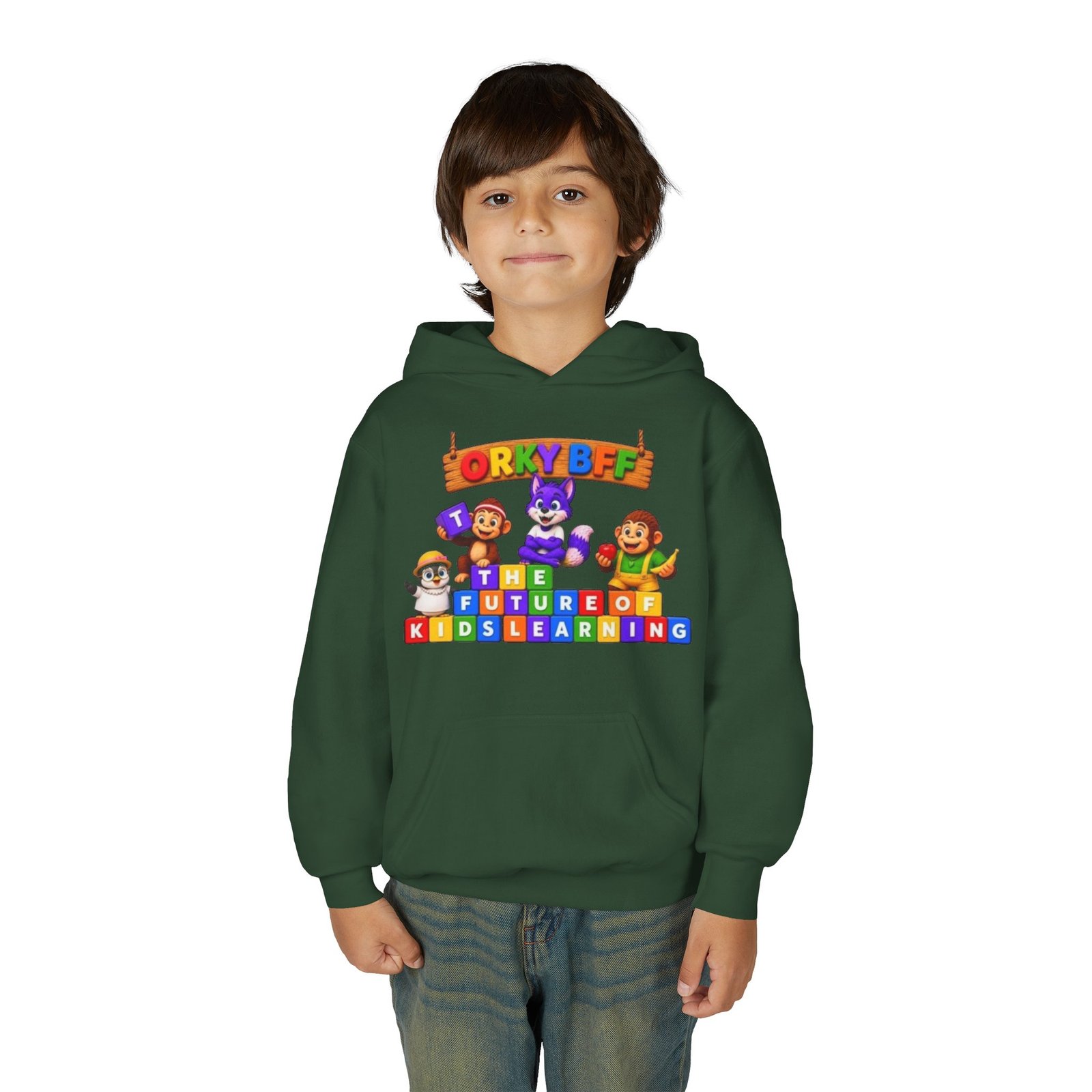 Youth Heavy Blend Hooded Sweatshirt – " The Future of Kids Learning" - Image 27