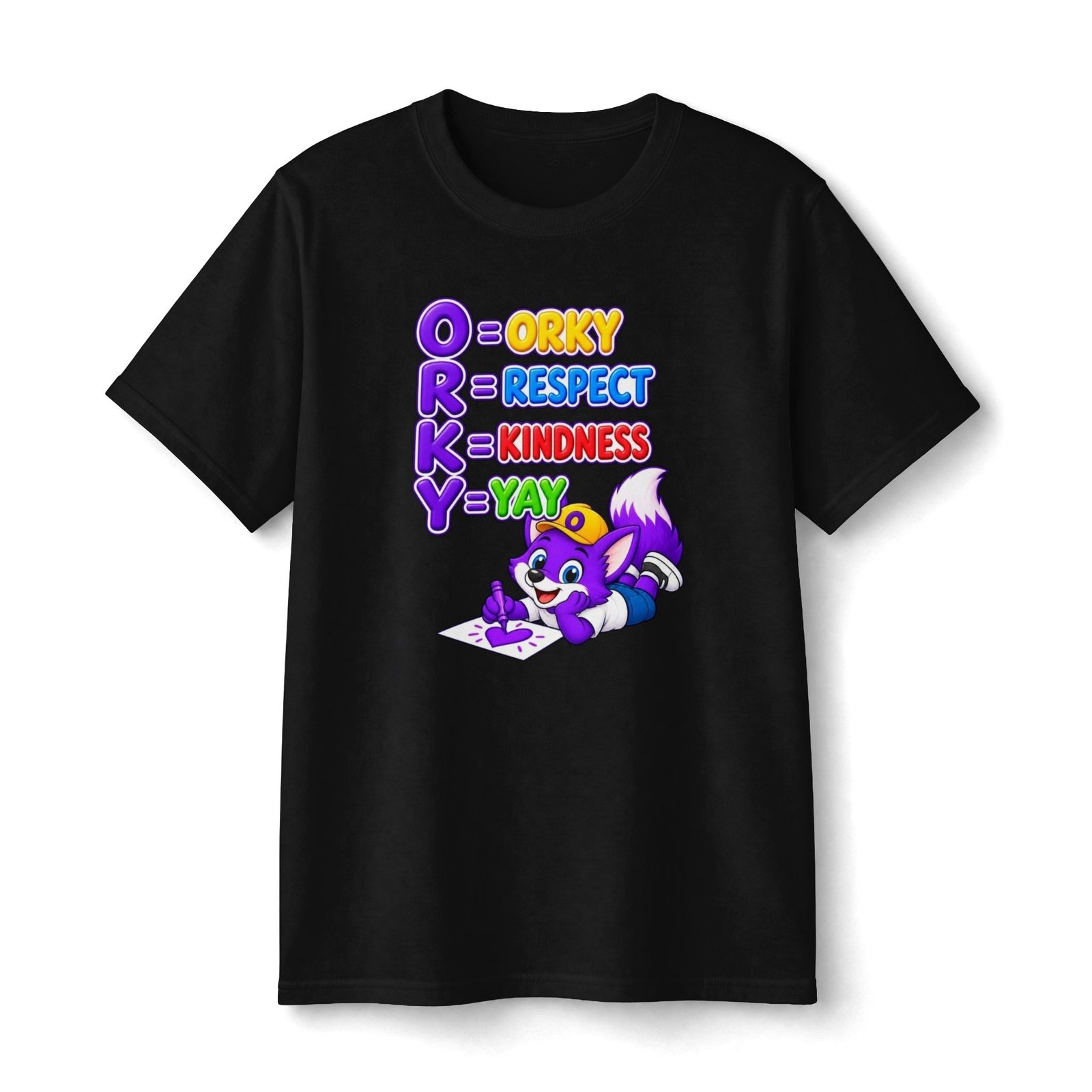 Youth Light Cotton Tee — "ORKY: O = Orky, R = Respect, K = Kindness, Y = Yay" - Image 5