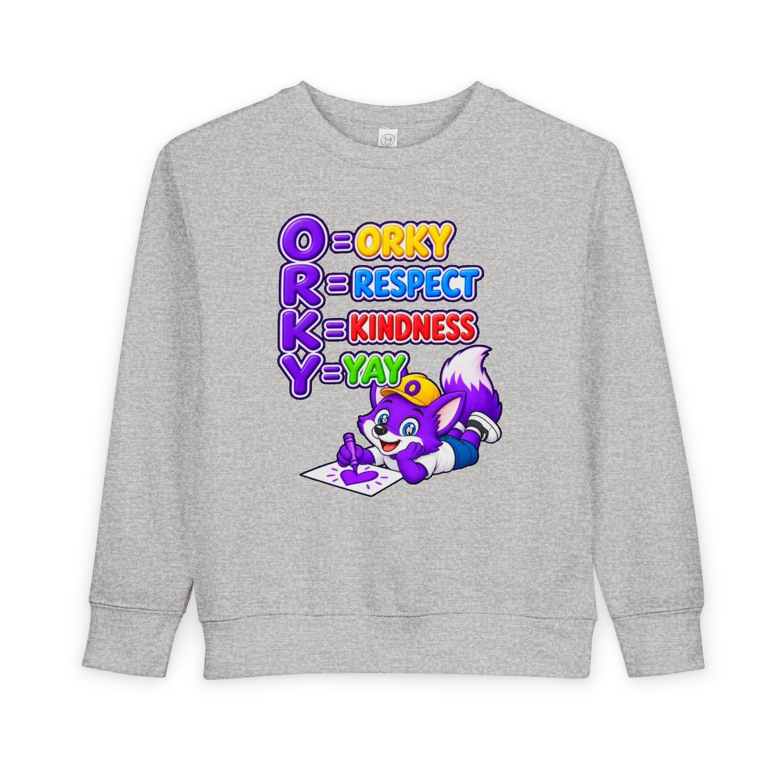 Toddler Sweatshirt — "ORKY Kindness Yay" Cute Fox - Image 5