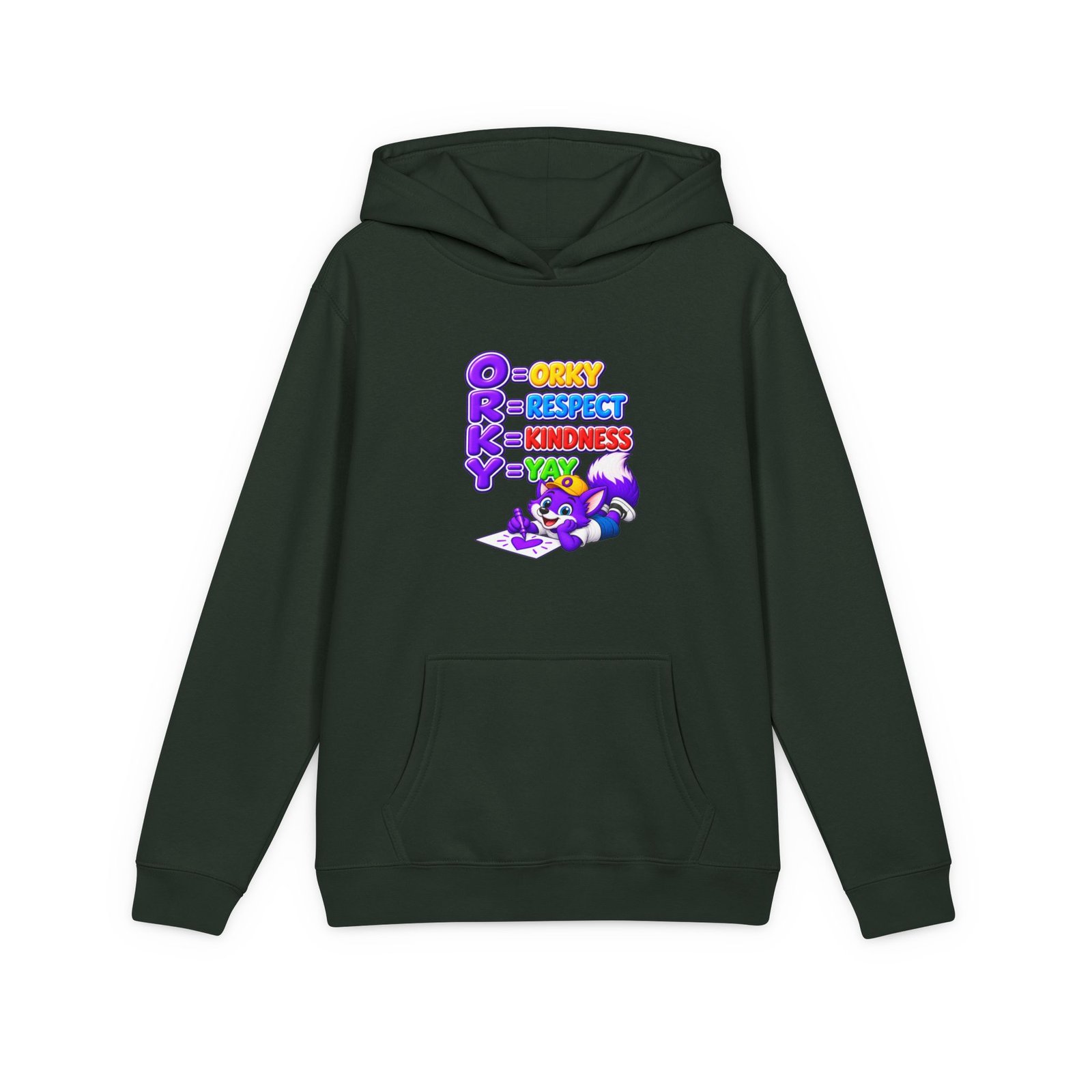 Youth V.I.T.™ Fleece Hoodie— ORKY Values: 'Respect, Kindness, Yay' - Image 5