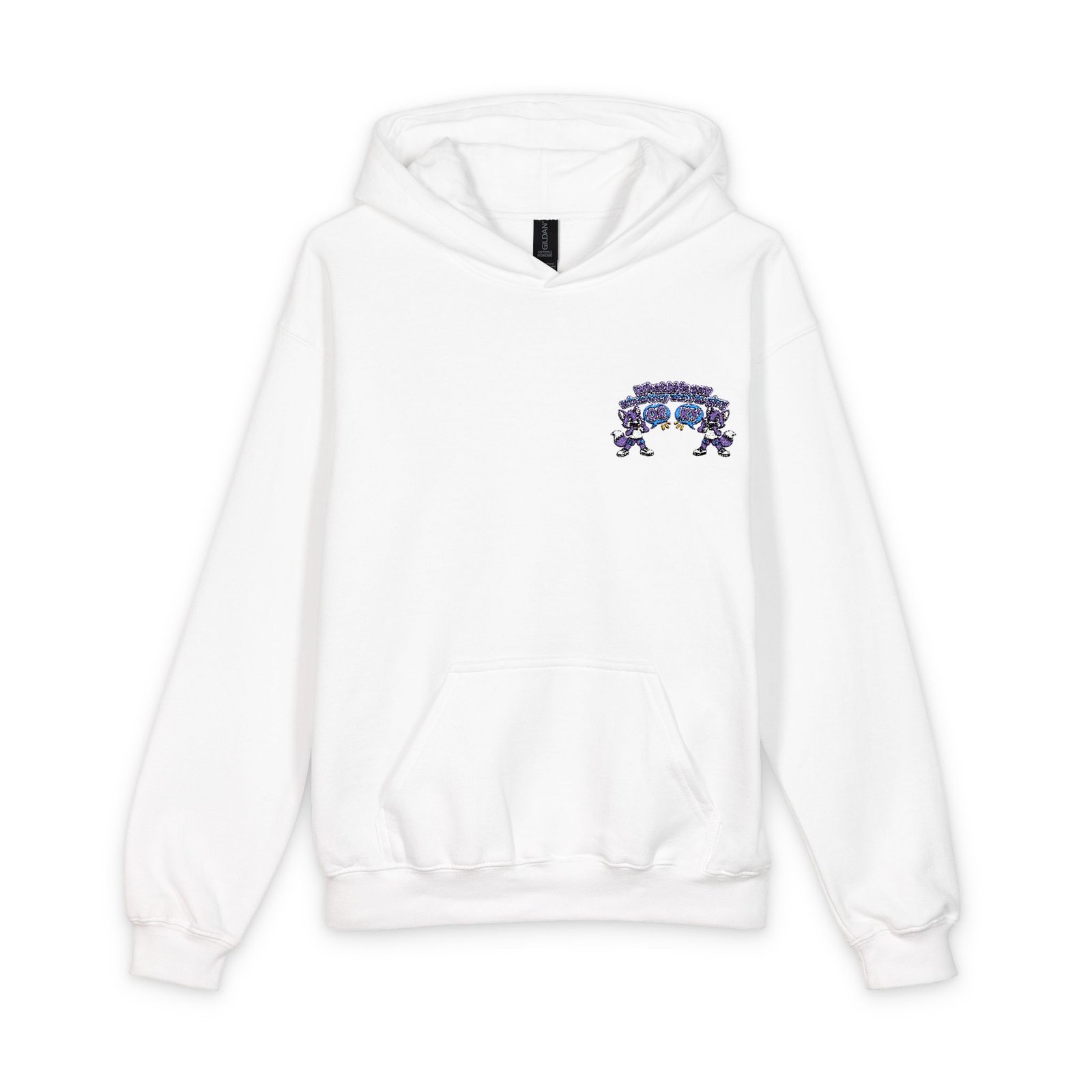 Softstyle Youth Midweight Hooded Sweatshirt— what kids say orky the purple fox - Image 2
