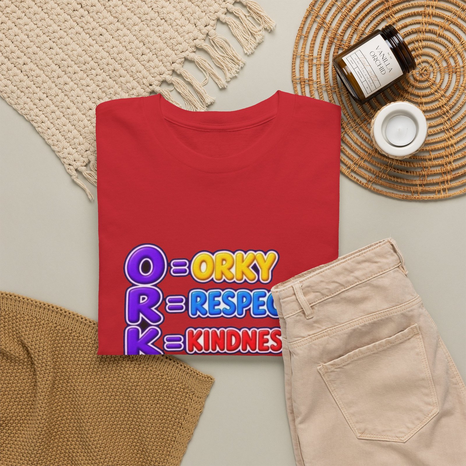Unisex Heavy Cotton Tee – 'O R K Y' Respect & Kindness Yay - Image 51