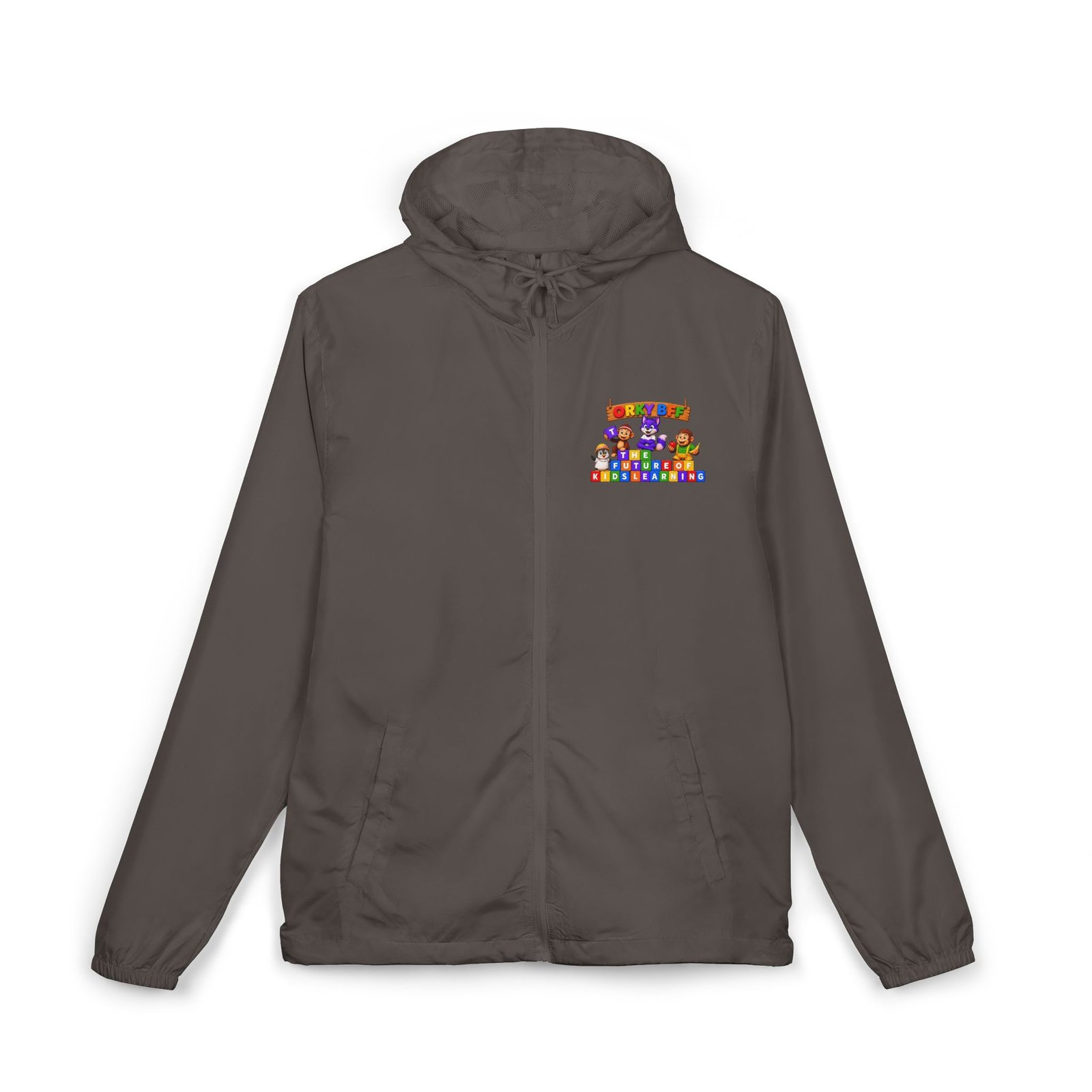 Unisex Full-Zip Windbreaker Jacket __ the future of learning orky the purple fox - Image 5