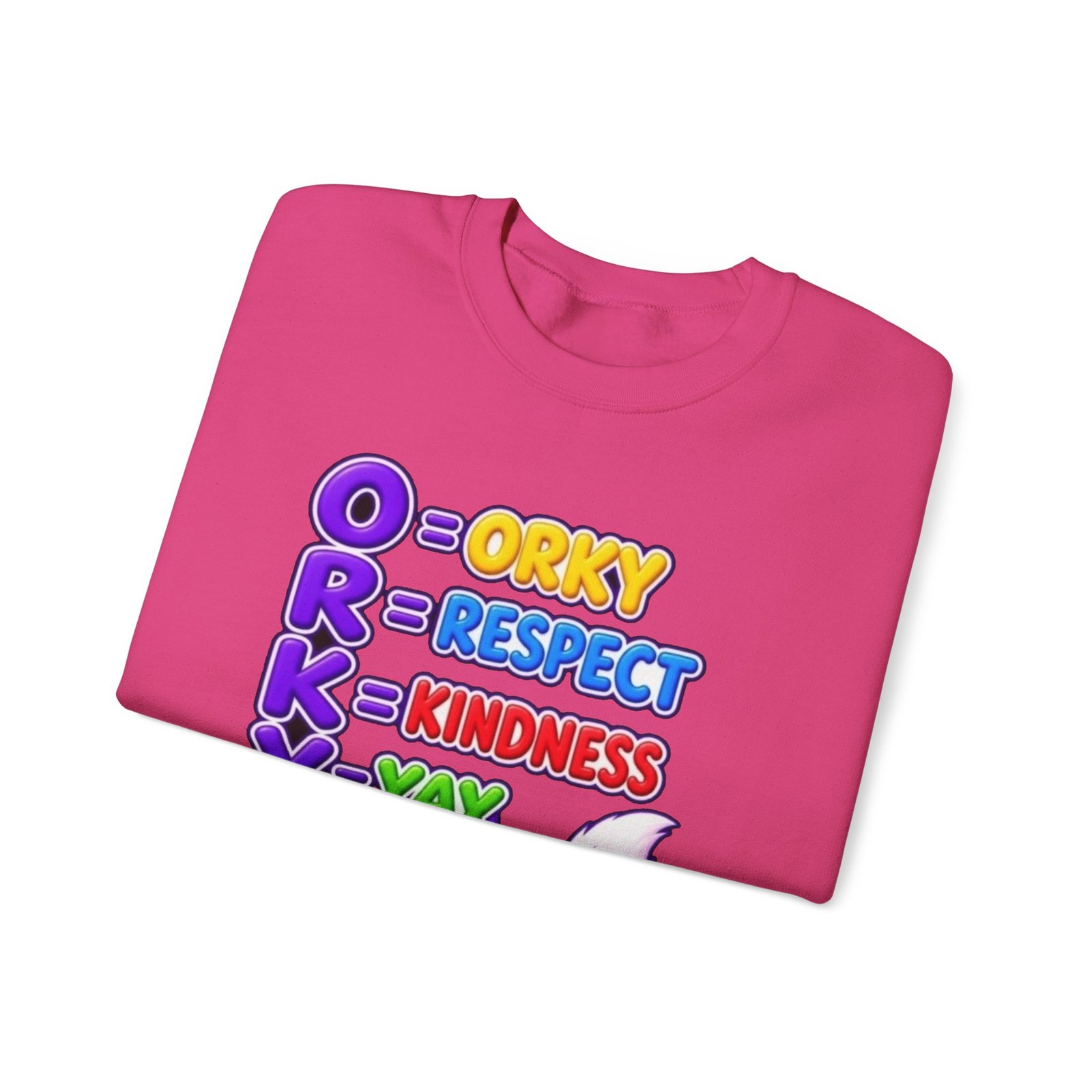 Unisex Heavy Blend™ Crewneck Sweatshirt — 'O = Orky, R = Respect, K = Kindness, Y = Yay' - Image 68