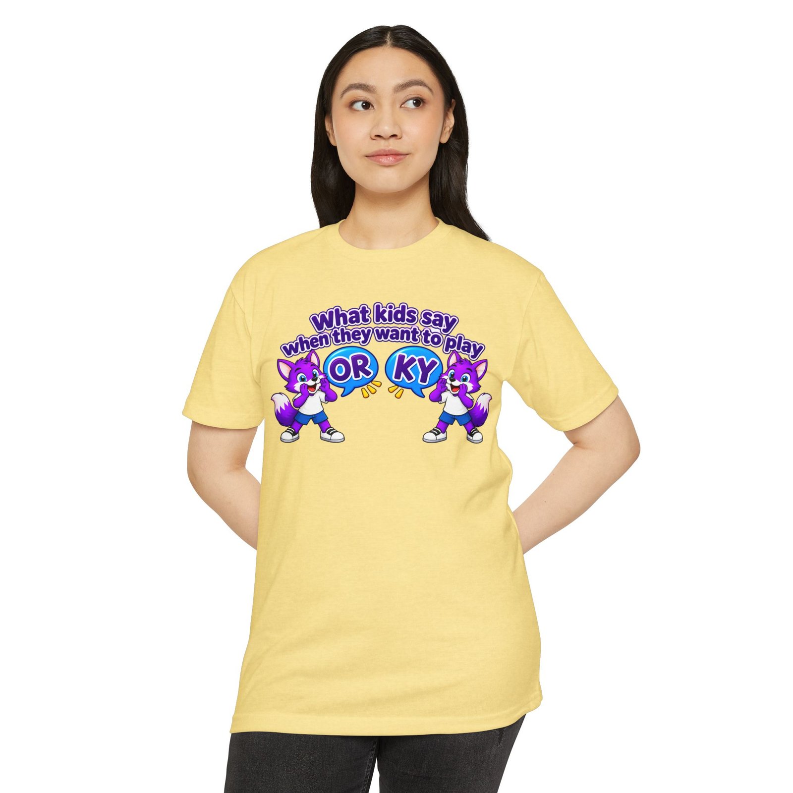Unisex CVC Jersey T-shirt ___ What Kids Say When They Want to Play "ORKY" T-Shirt - Image 5