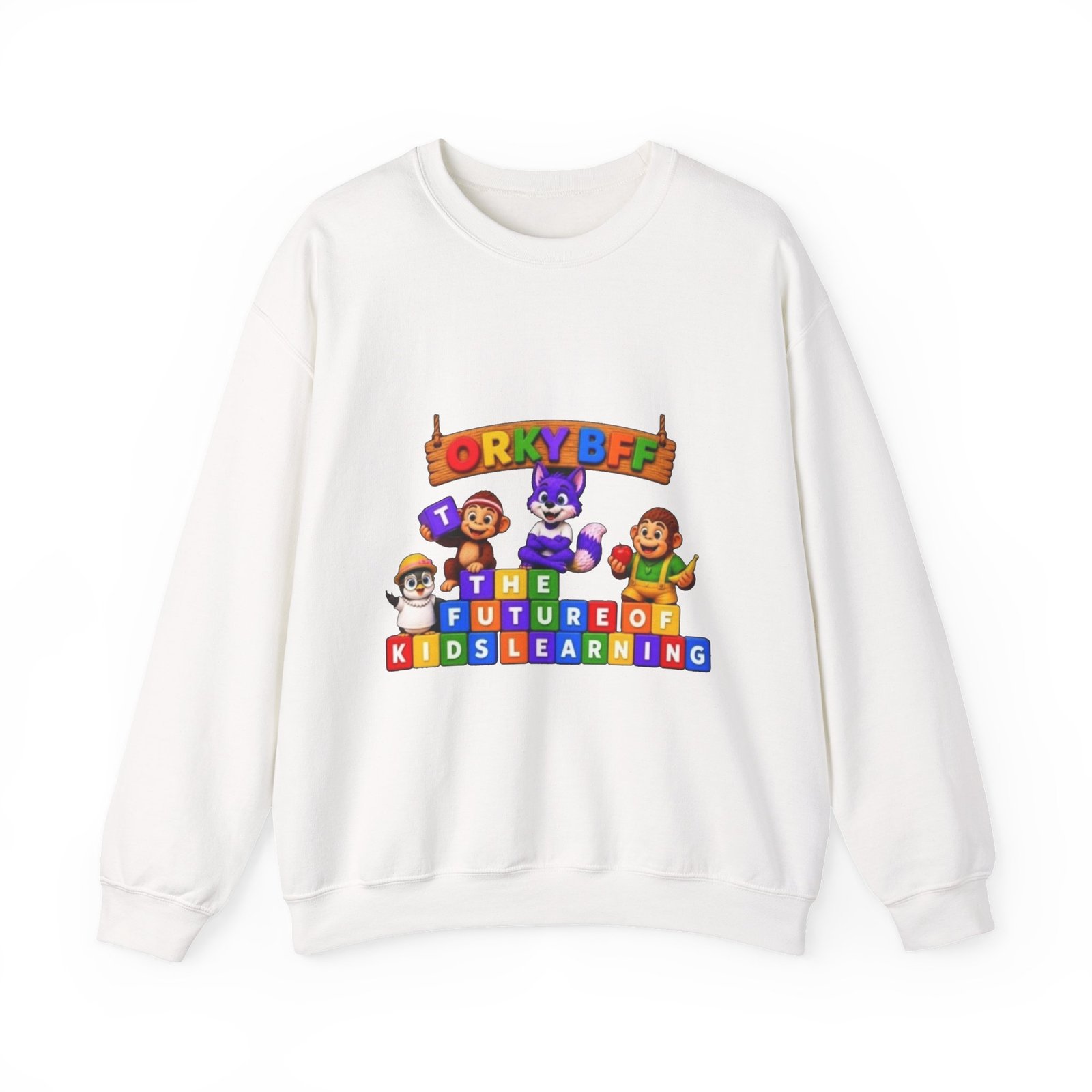 Unisex Heavy Blend™ Crewneck Sweatshirt - 'Orky Bff The Future of Kids Learning' - Image 2