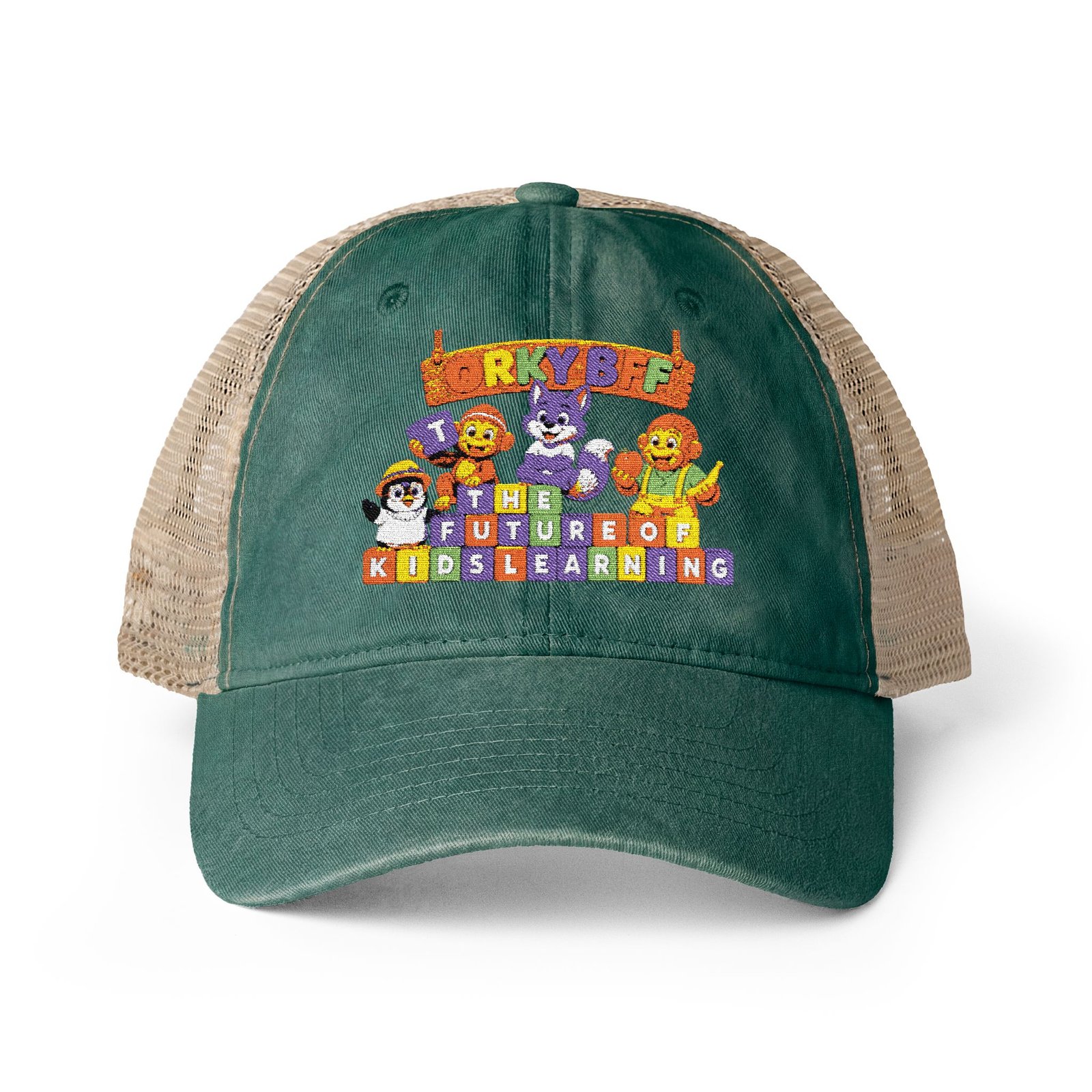 Women's Washed Mesh-Back Cap__ Orky BFF kids learning - Image 9