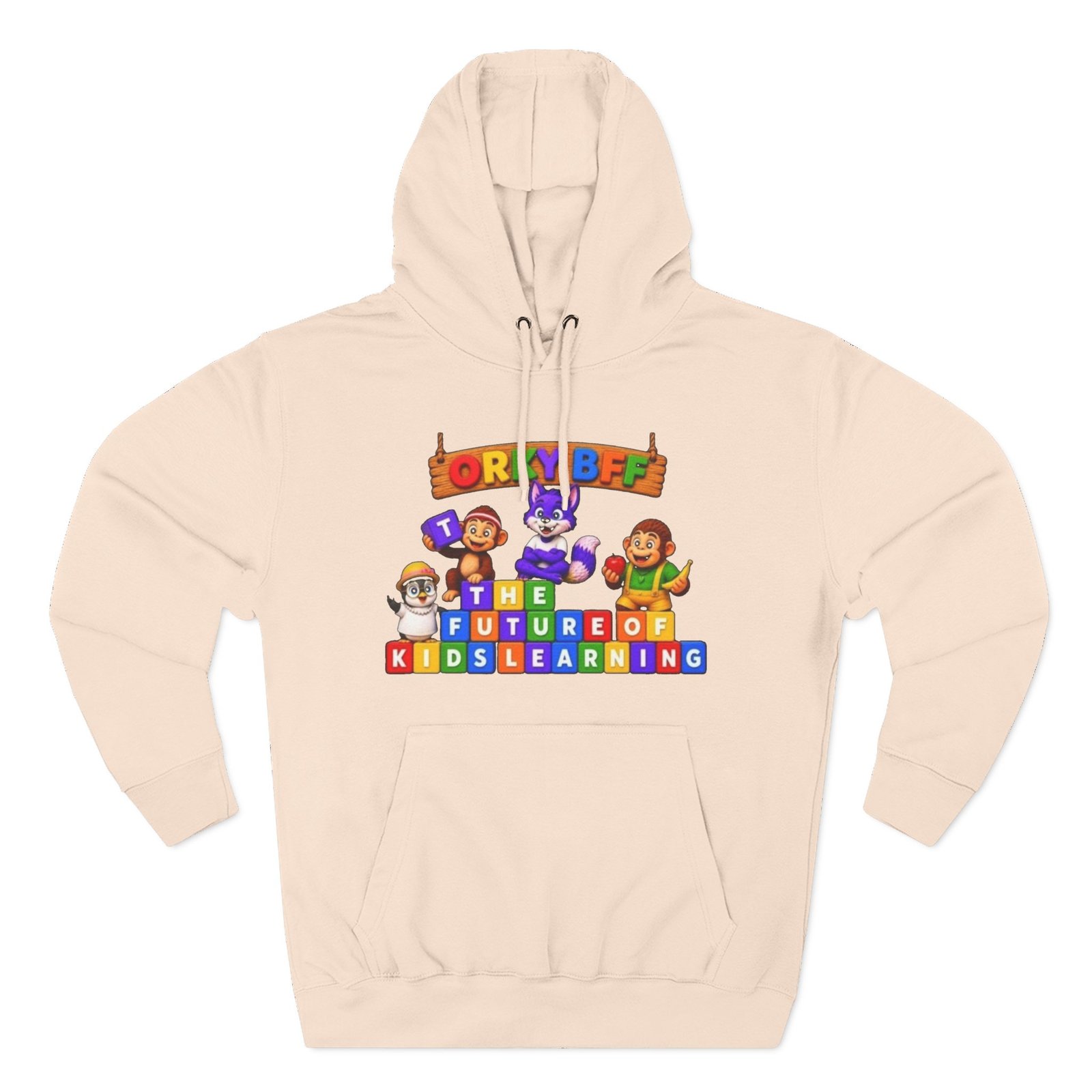 Three-Panel Fleece Hoodie__ 'Orky Bff The Future Of Kids Learning' - Image 21