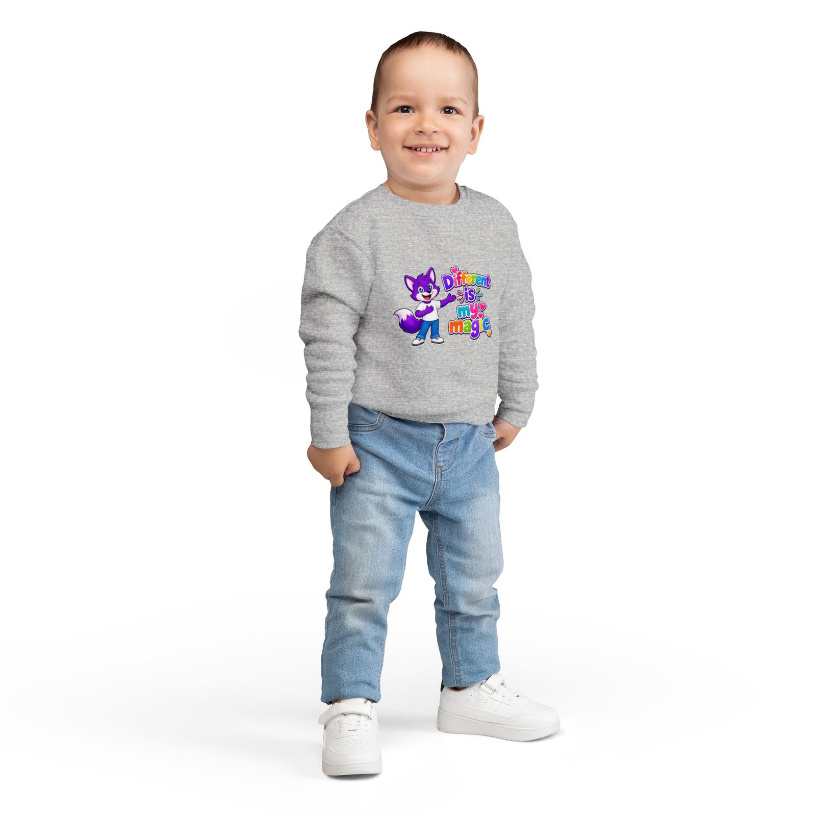 Toddler Sweatshirt — "Different is My Magic" Cute Fox - Image 8