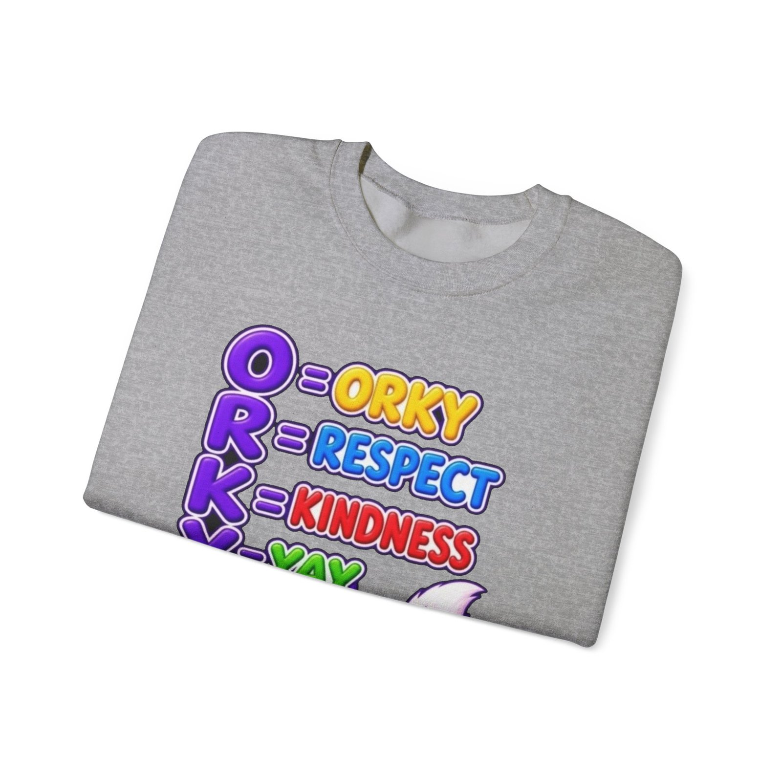 Unisex Heavy Blend™ Crewneck Sweatshirt — 'O = Orky, R = Respect, K = Kindness, Y = Yay' - Image 23
