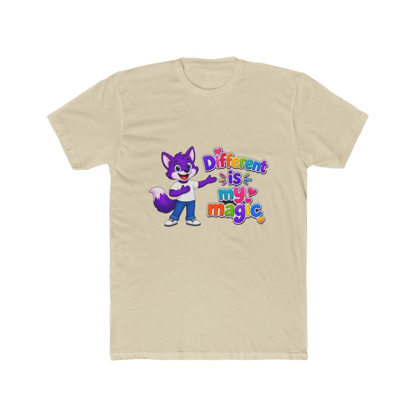 Unisex Cotton Crew Tee — "Different is My Magic" - Image 13