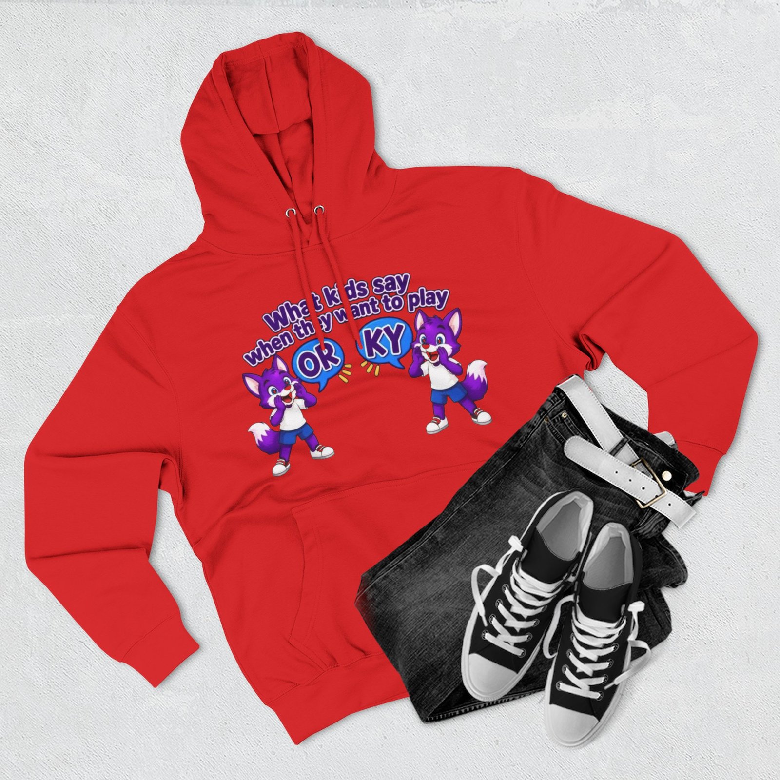 Three-Panel Fleece Hoodie— " What Kids Say " - Image 55