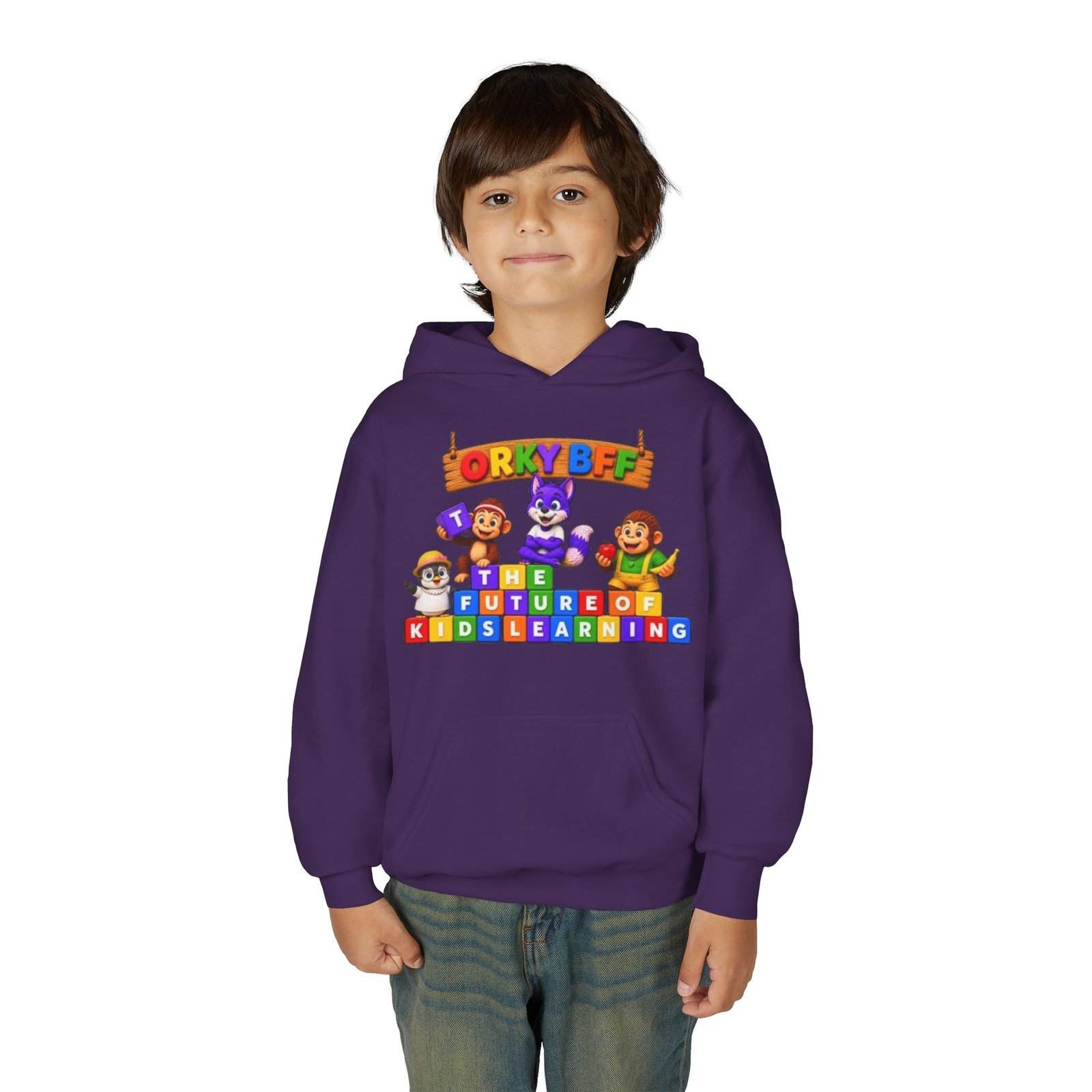 Youth Heavy Blend Hooded Sweatshirt – " The Future of Kids Learning" - Image 51