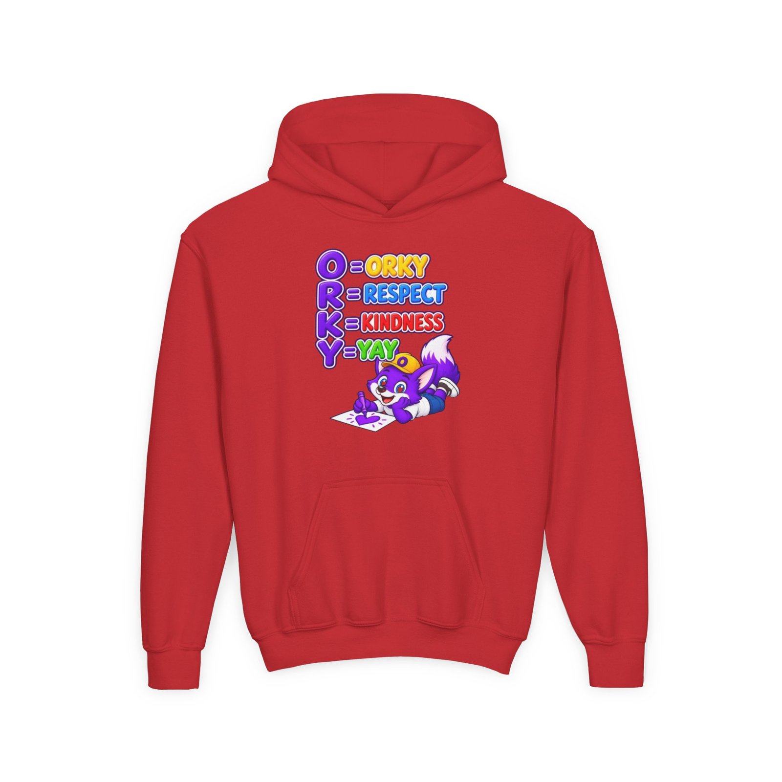 Youth Heavy Blend Hooded Sweatshirt — O.R.K.Y. Respect, Kindness, Yay - Image 61