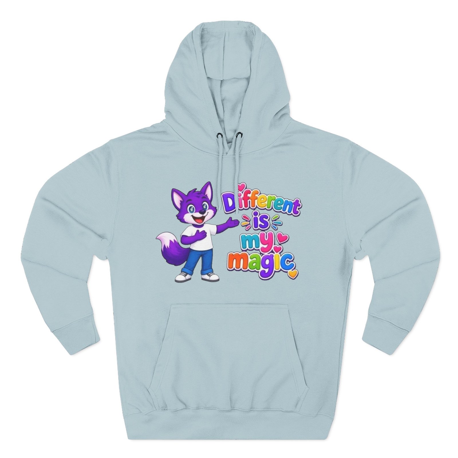 Three-Panel Fleece Hoodie __ ' Different is My Magic ' - Image 33