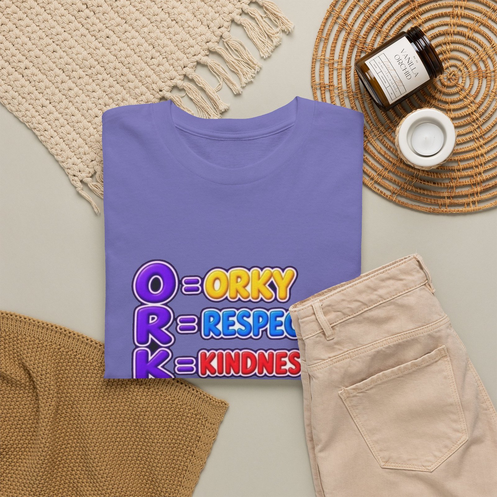Unisex Heavy Cotton Tee – 'O R K Y' Respect & Kindness Yay - Image 23