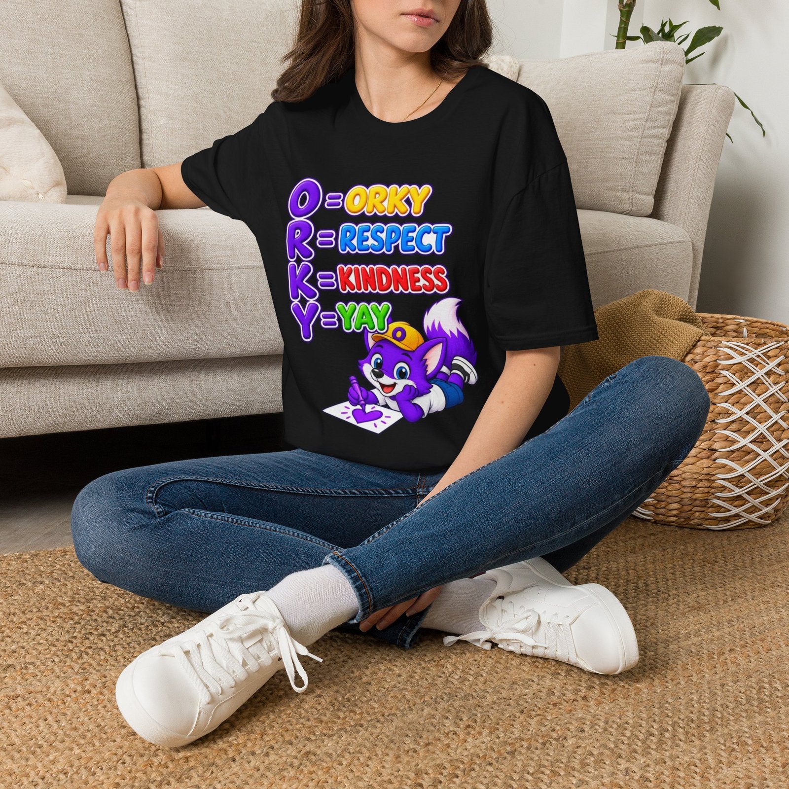 Unisex Softstyle T-Shirt — Orky Respect Kindness Kids Yay - Image 9