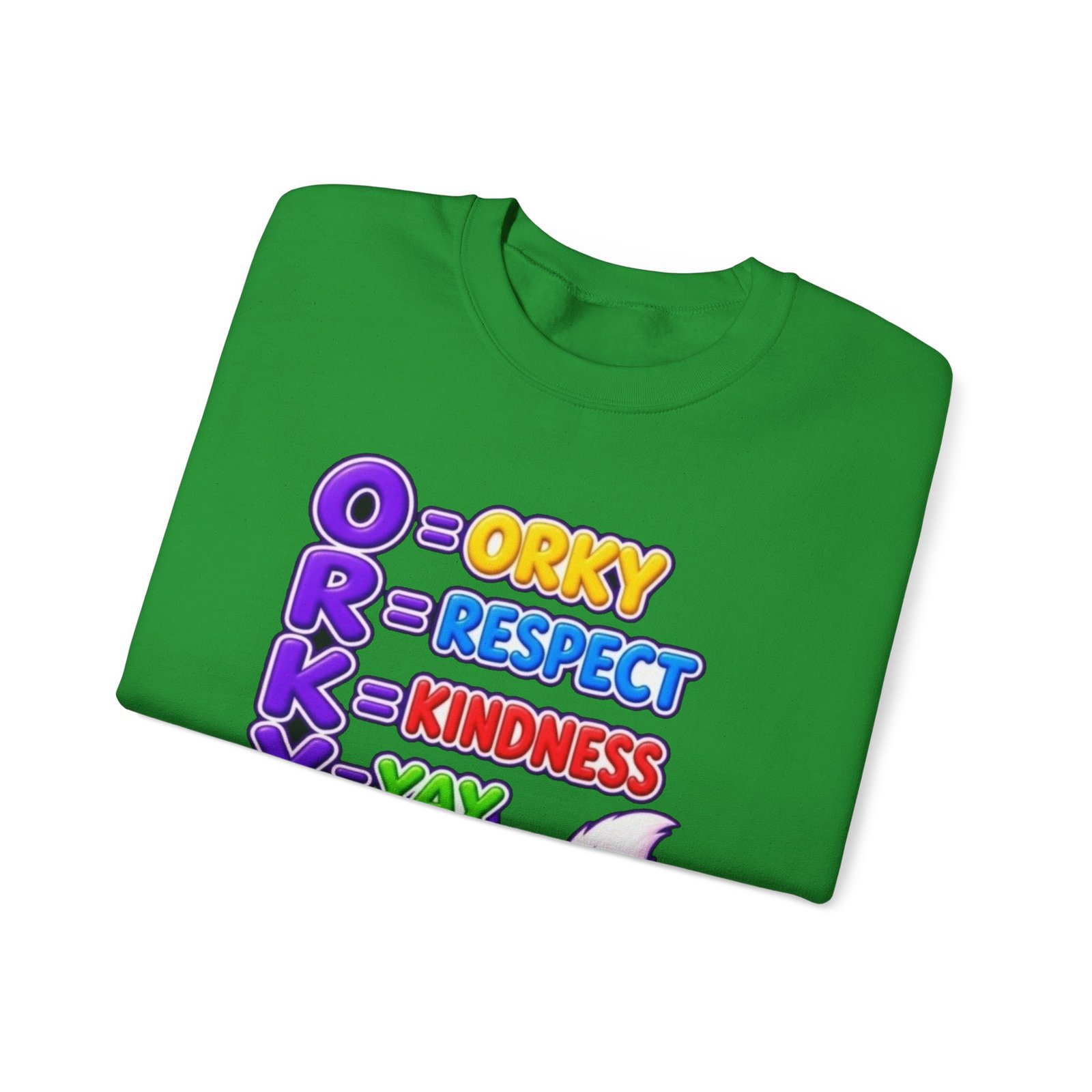Unisex Heavy Blend™ Crewneck Sweatshirt — 'O = Orky, R = Respect, K = Kindness, Y = Yay' - Image 43