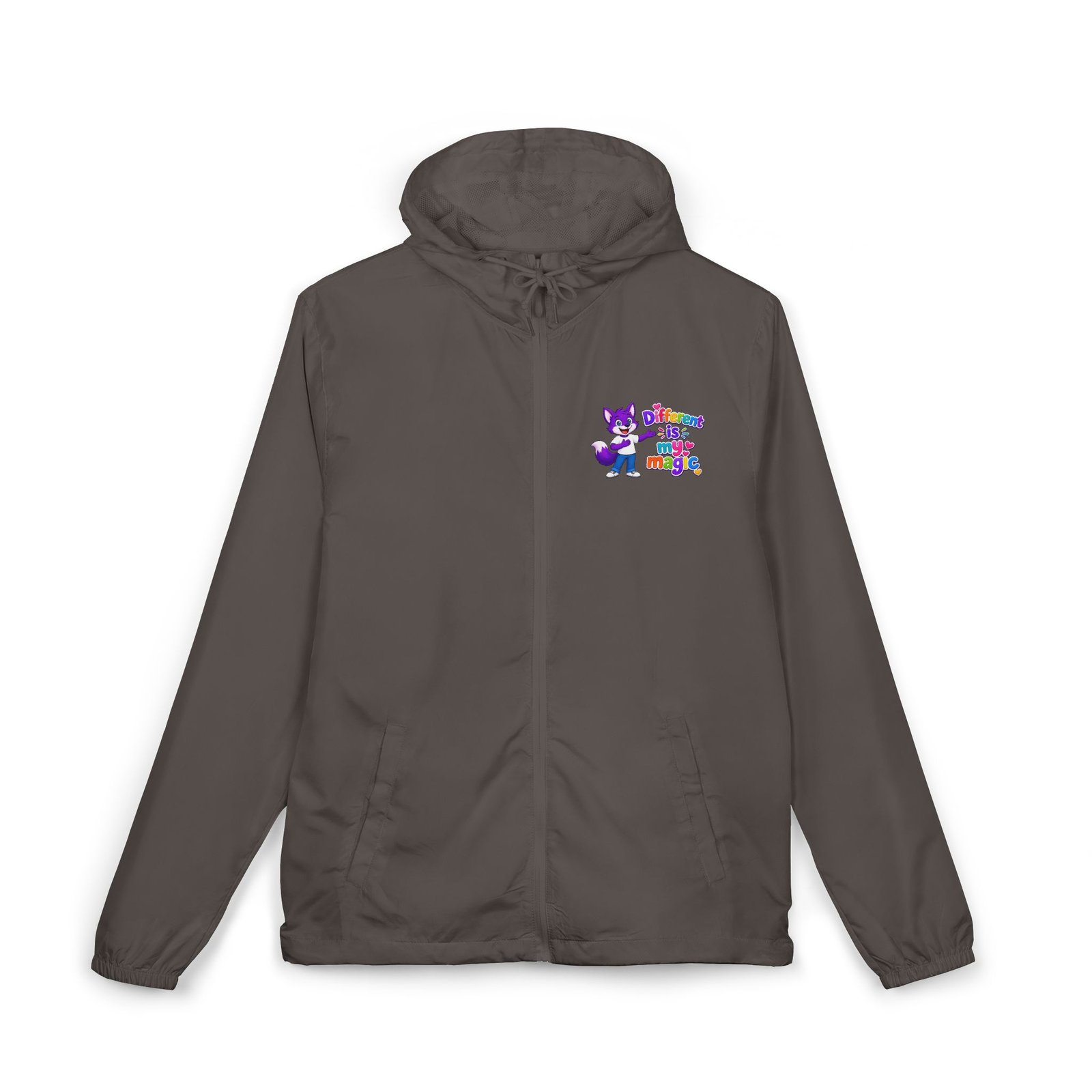 Unisex Full-Zip Windbreaker Jacket __ Different is my magic purple fox - Image 5