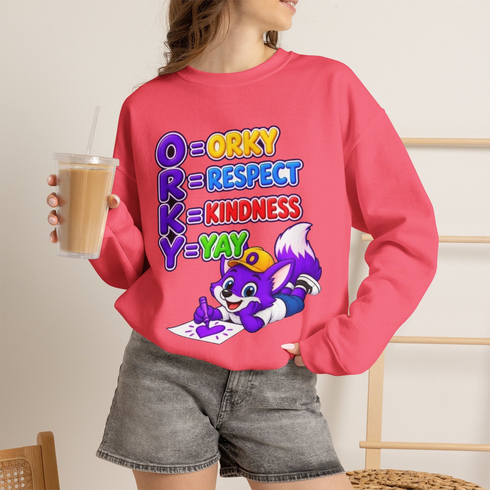 Unisex Heavy Blend™ Crewneck Sweatshirt — 'O = Orky, R = Respect, K = Kindness, Y = Yay' - Image 65