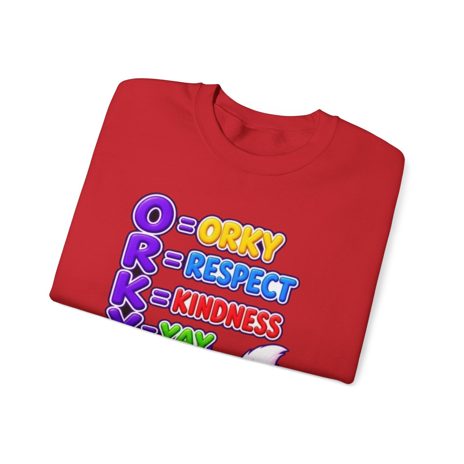 Unisex Heavy Blend™ Crewneck Sweatshirt — 'O = Orky, R = Respect, K = Kindness, Y = Yay' - Image 73