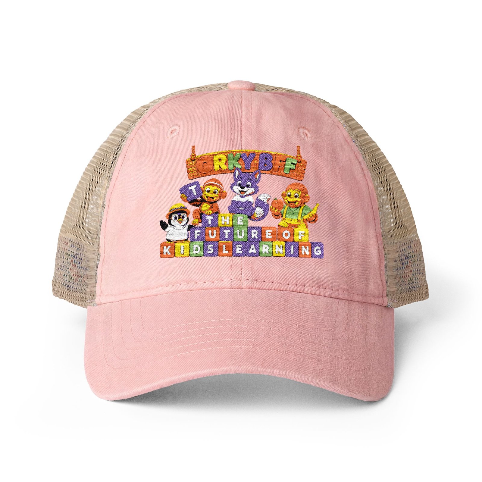 Women's Washed Mesh-Back Cap__ Orky BFF kids learning - Image 7