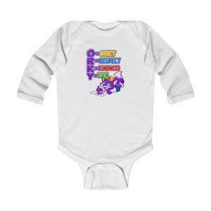 Infant Long Sleeve Bodysuit— 'O R K Y' Colorful Kindness & Respect Yay