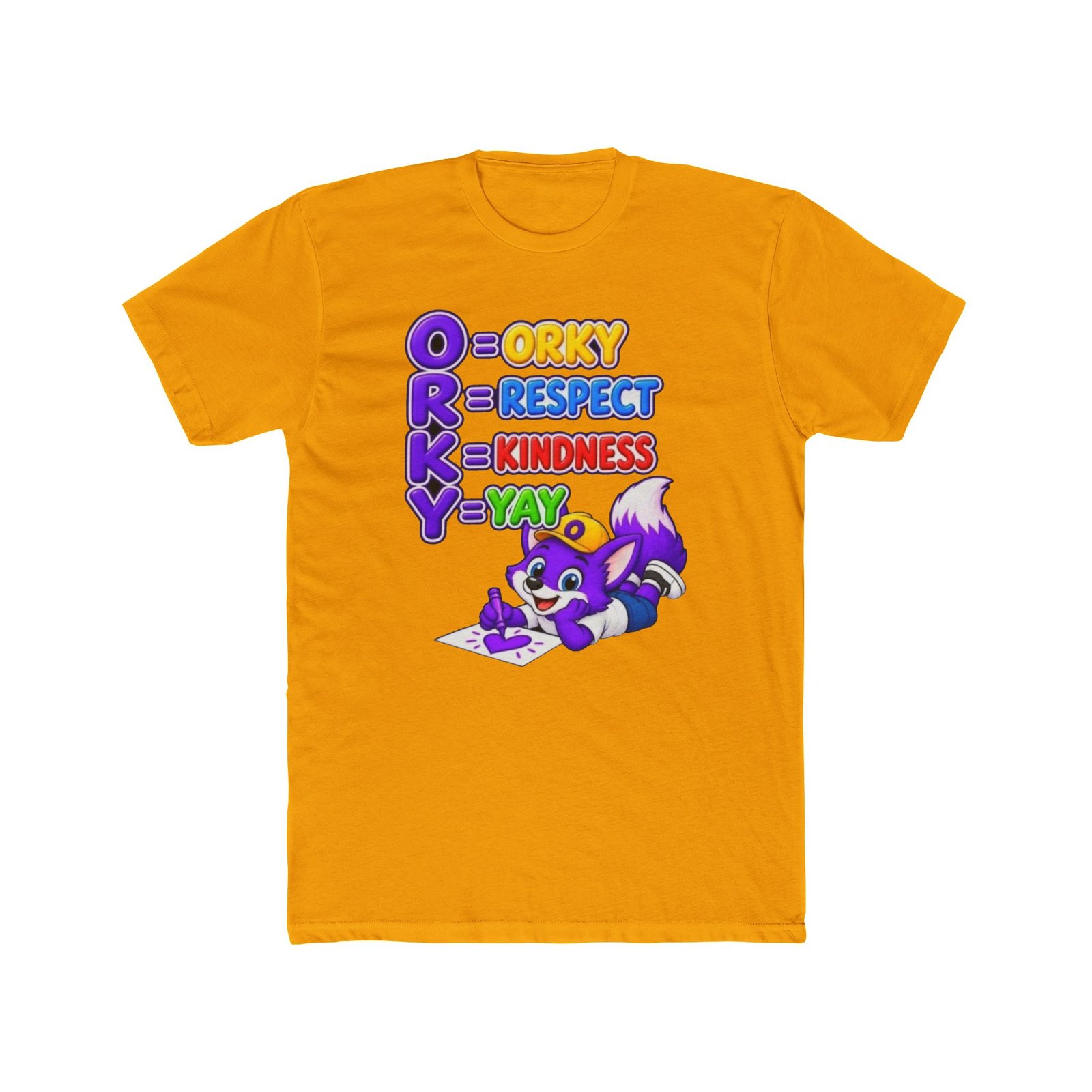 Unisex Cotton Crew Tee — Orky Respect, Kindness, Yay! - Image 17
