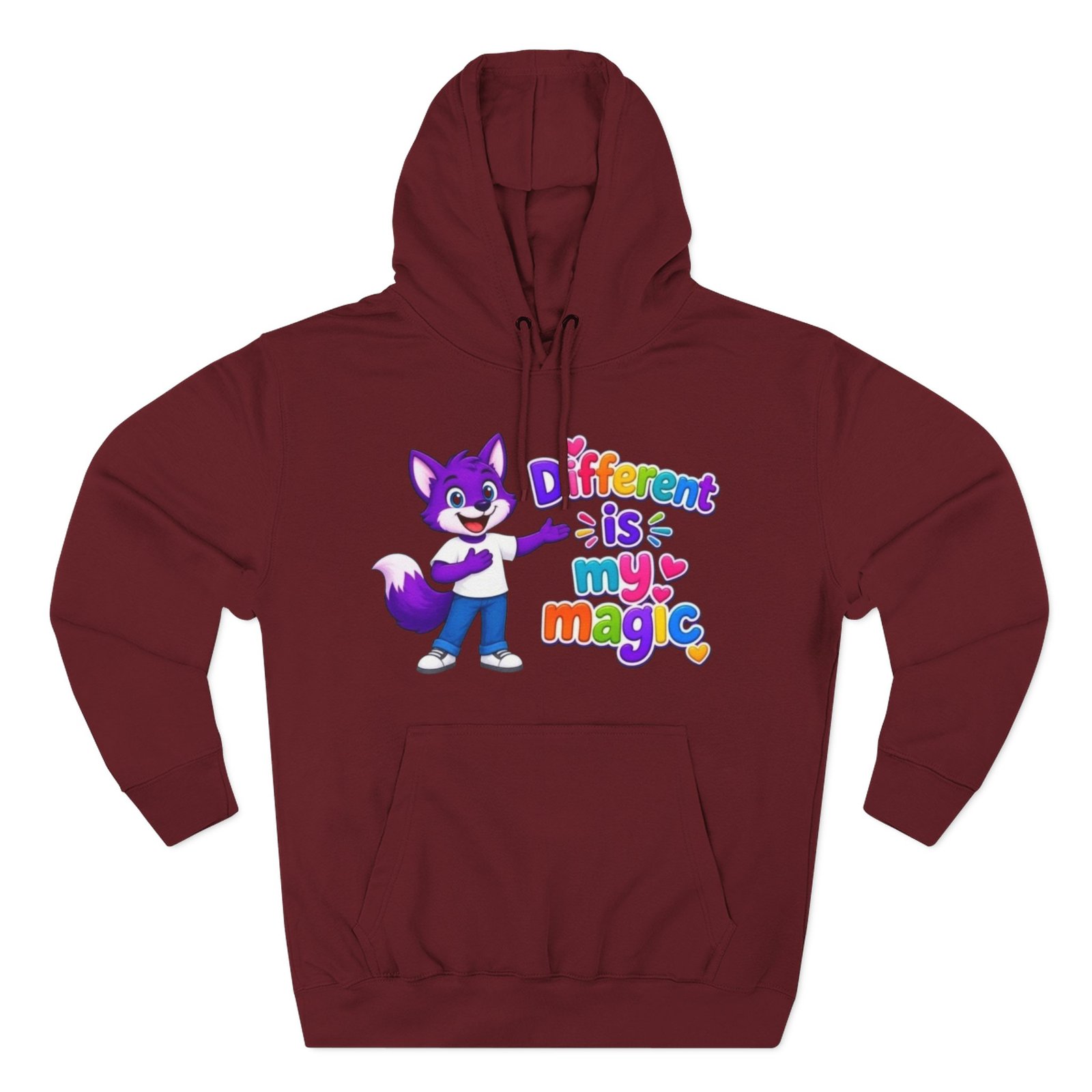 Three-Panel Fleece Hoodie __ ' Different is My Magic ' - Image 57