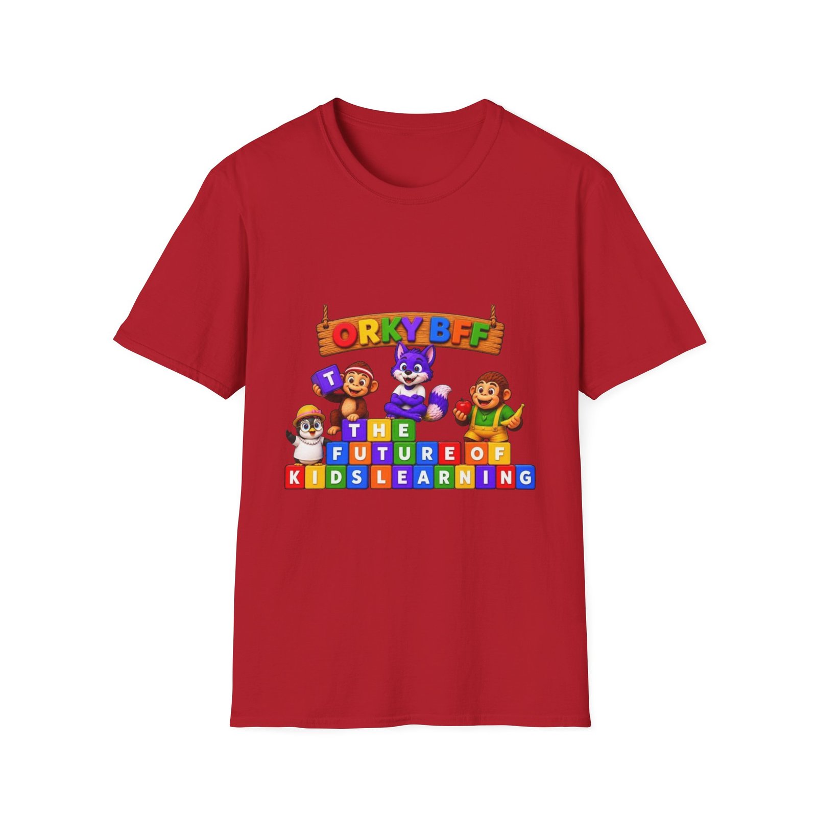 Unisex Softstyle T-Shirt — Colorful Educational Cartoon Tee for Toddlers & Preschoolers - Image 55