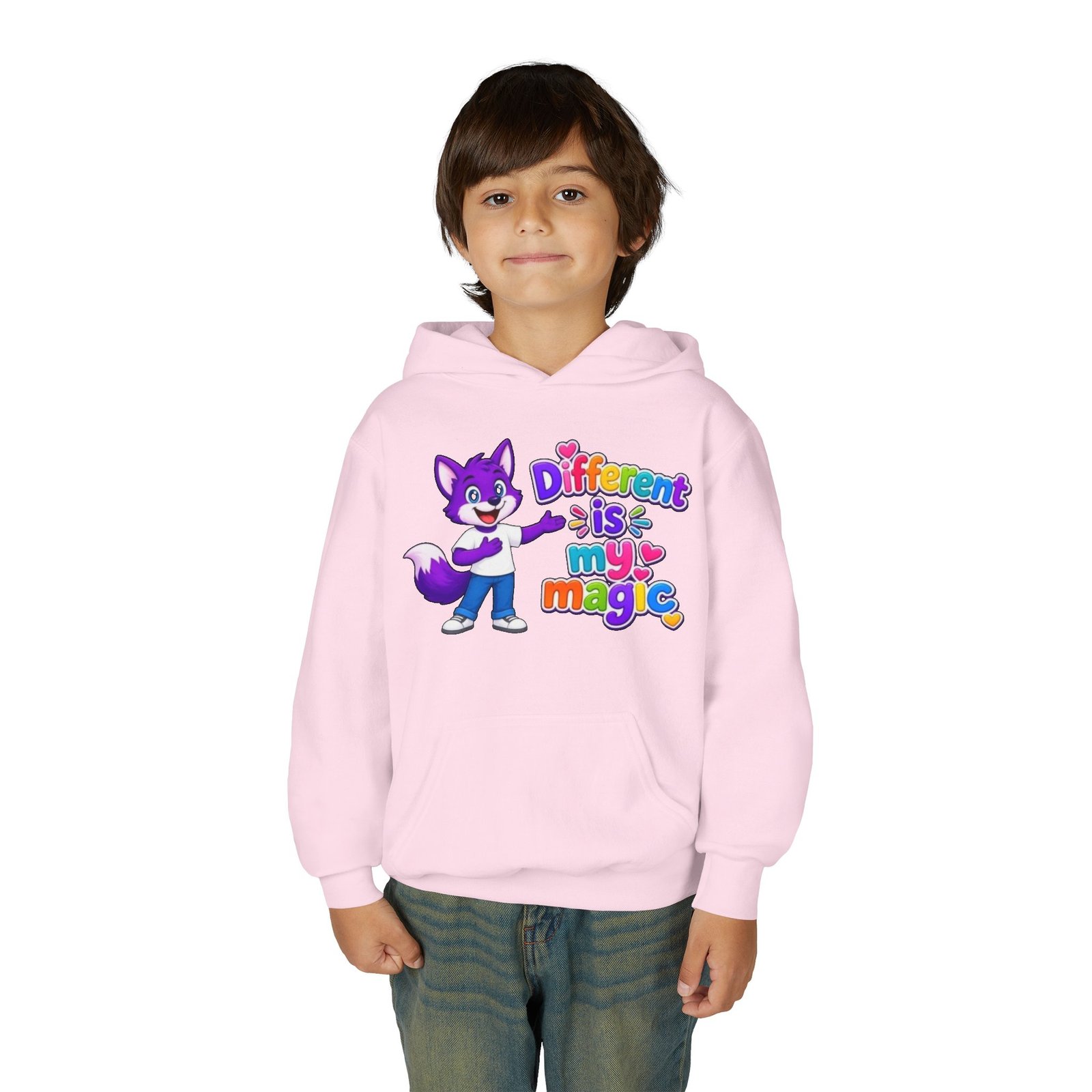 Youth Heavy Blend Hooded Sweatshirt — "Different is My Magic" - Image 55
